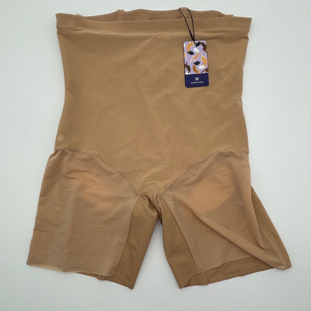 Honeylove SuperPower High-Waisted Shaping Short 2XL Beige Compression Bodysuit
